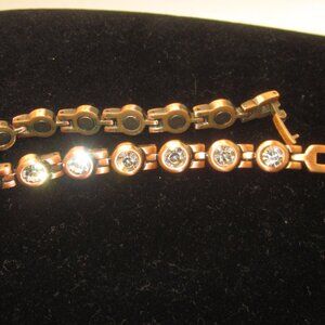 Copper and Rhinestone Bracelet